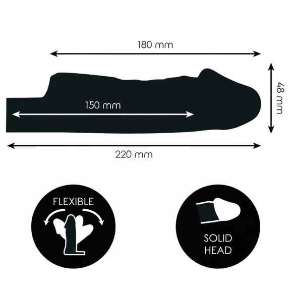 Addicted Toys - Penishülle mit Eichelring - 22 cm (transparent)