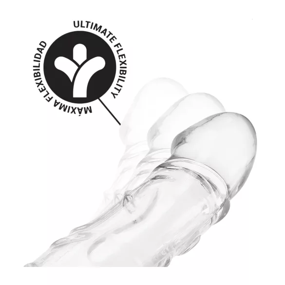 Addicted Toys - Penishülle mit Eichelring - 22 cm (transparent)