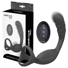   Addicted Toys - Analvibrator mit Penis- und Hodenring (schwarz)