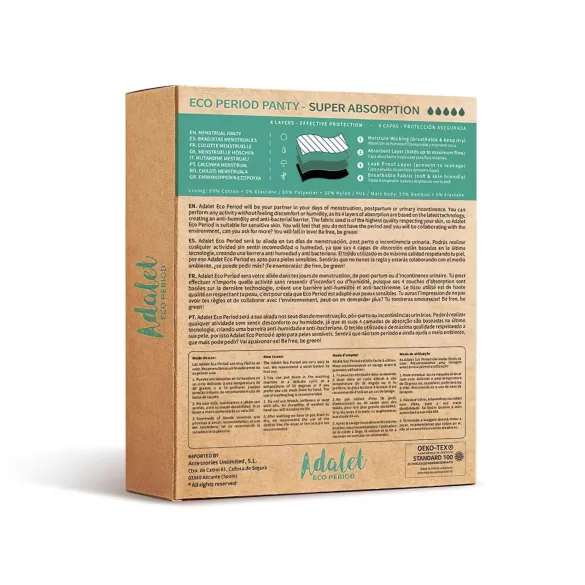Adalet Natura Super - Periodenslip (schwarz) - M