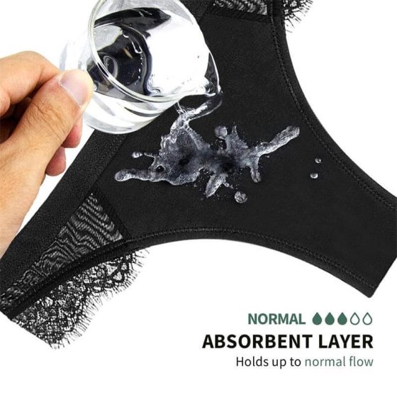 Adalet Flora Normal - Menstruationsunterwäsche (schwarz)