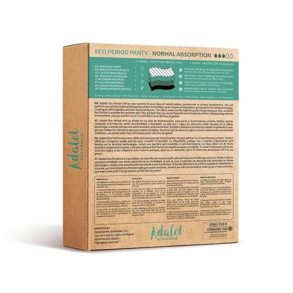 Adalet Flora Normal - Menstruationsunterwäsche (schwarz) - M