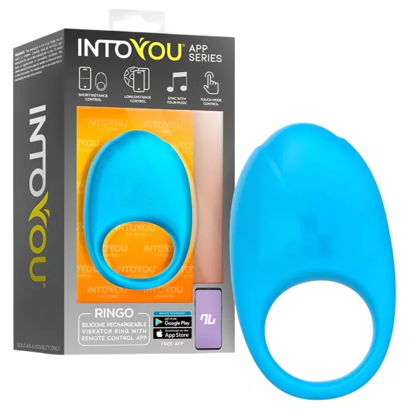 INTOYOU Ringo - intelligenter vibrierender Penisring mit App (blau)
