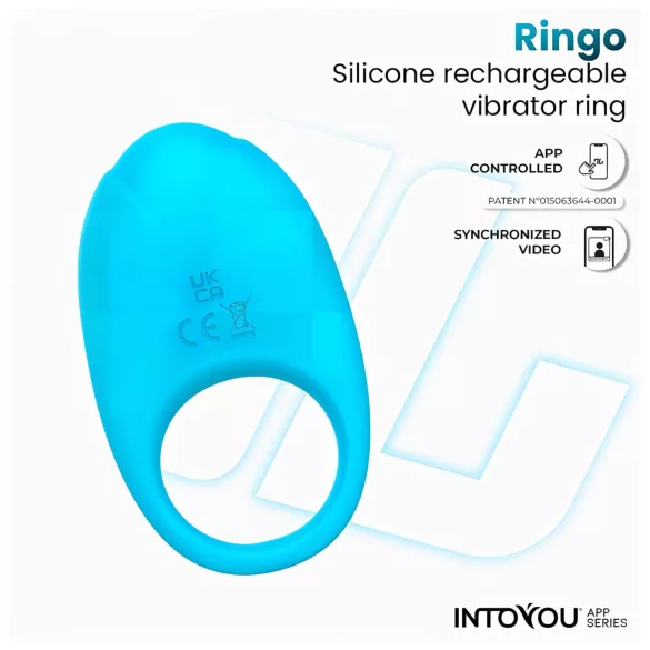 INTOYOU Ringo - intelligenter vibrierender Penisring mit App (blau)