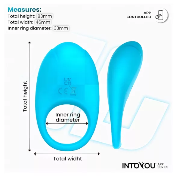 INTOYOU Ringo - intelligenter vibrierender Penisring mit App (blau)
