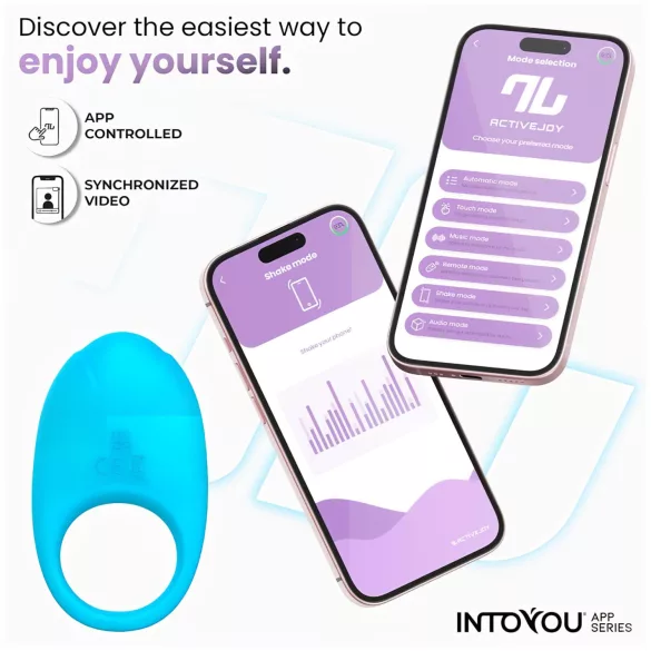 INTOYOU Ringo - intelligenter vibrierender Penisring mit App (blau)