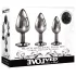 Evolved Black Gem - Analplug-Set aus Metall mit schwarzem Stein (silber)