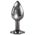 Evolved Black Gem - Analplug-Set aus Metall mit schwarzem Stein (silber)