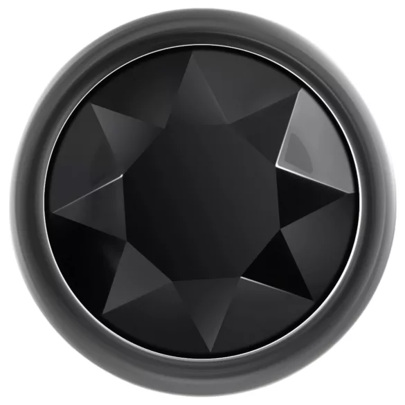 Evolved Black Gem - Analplug-Set aus Metall mit schwarzem Stein (silber)