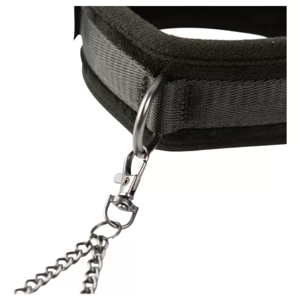 Sei Mio - Halsband & Brustwarzenklemmen (schwarz)