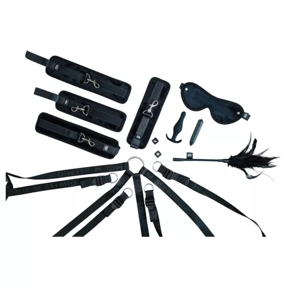 Sei Mio - Bettgebundenes Bondage-Set (schwarz)