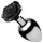 Booty Sparks Black Rose - Aluminium-Analplug (silber-schwarz)