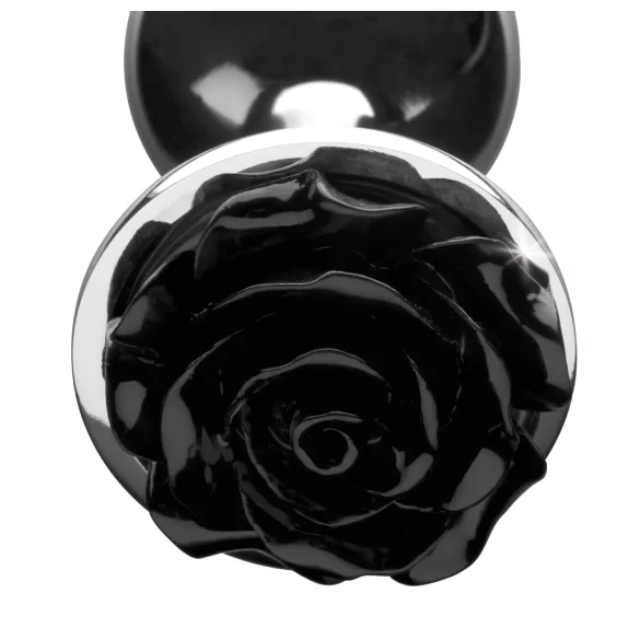 Booty Sparks Black Rose - Aluminium-Analplug (silber-schwarz)