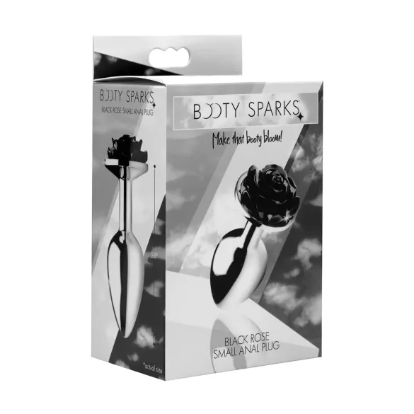 Booty Sparks Black Rose - Aluminium-Analplug (silber-schwarz)