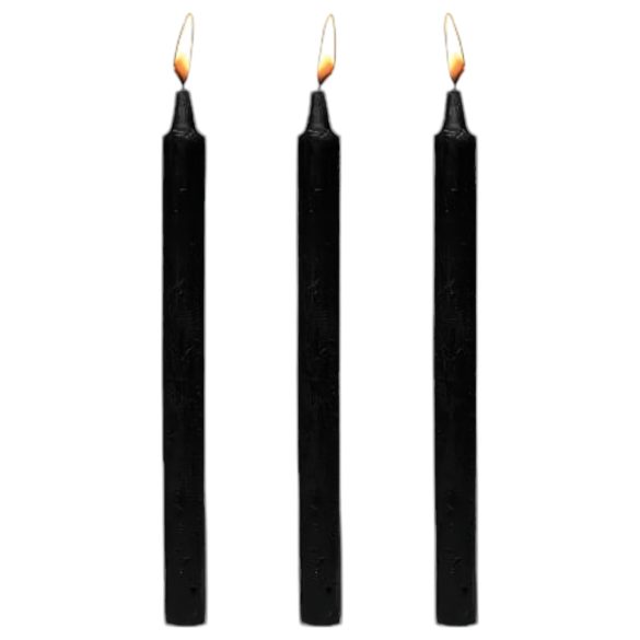 Dark Dippers Fetisch - 3er Set Schwarze Wachskerzen