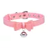 Master Series Goldene Katze - Halsband mit Schleife & Glocke (pink)