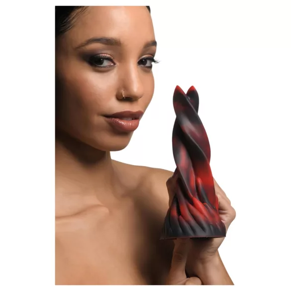 Creature Cocks Hell Kiss - gedrehter Silikondildo - 19 cm (rot)