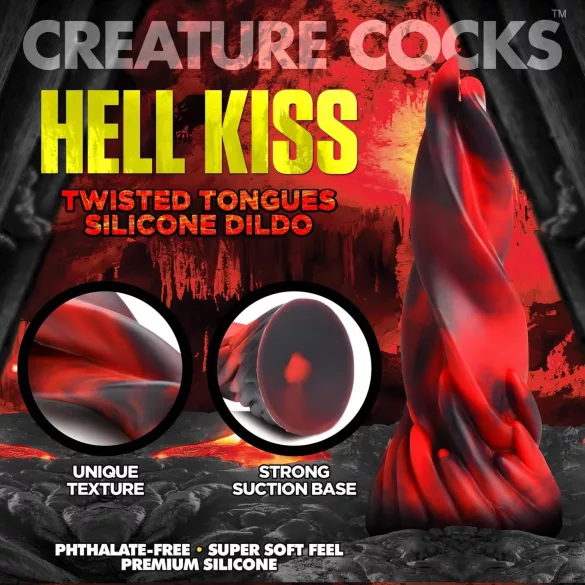 Creature Cocks Hell Kiss - gedrehter Silikondildo - 19 cm (rot)