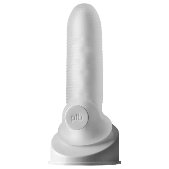 Perfect Fit - Fat Boy Micro Ribbed - Penishülle (15 cm, weiß)