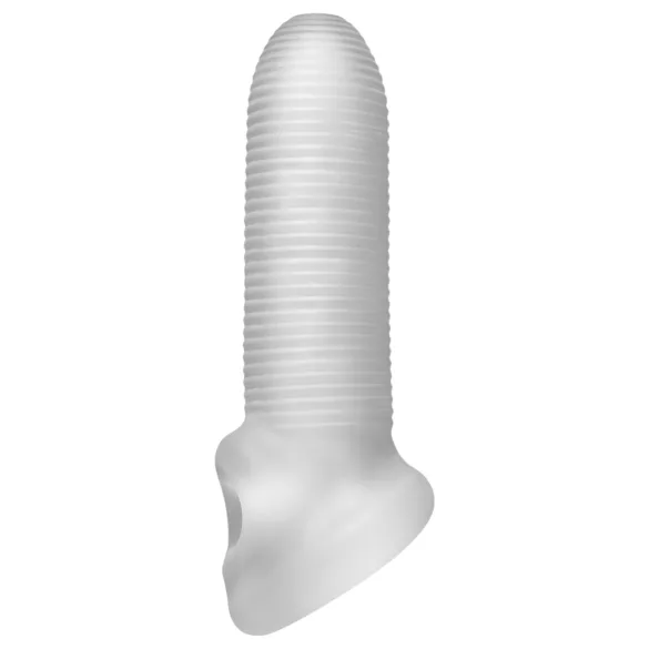 Perfect Fit - Fat Boy Micro Ribbed - Penishülle (15 cm, weiß)
