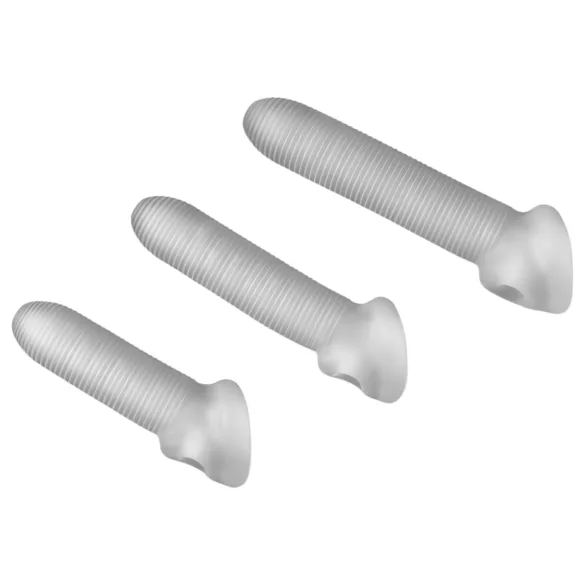Perfect Fit - Fat Boy Micro Ribbed - Penishülle (15 cm, weiß)