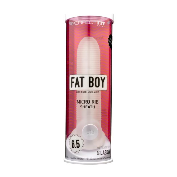 Fat Boy Micro - geripptes Penis-Mantel (17cm) - Weiß