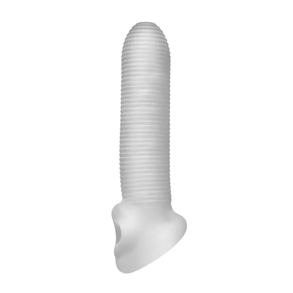 Perfect Fit - Fat Boy Micro Ribbed - Penishülle (17 cm, weiß)