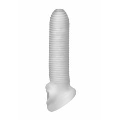 Fat Boy Micro Gerippt - Penisüberzug (17cm) - Milchweiß