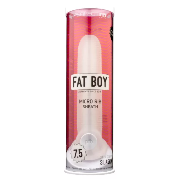 Perfect Fit - Fat Boy Micro Ribbed - Penismanschette (19 cm, weiß)