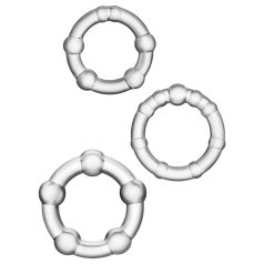   Stay Hard - Vielseitiges Penisring-Set - 3er Set (Transparent)