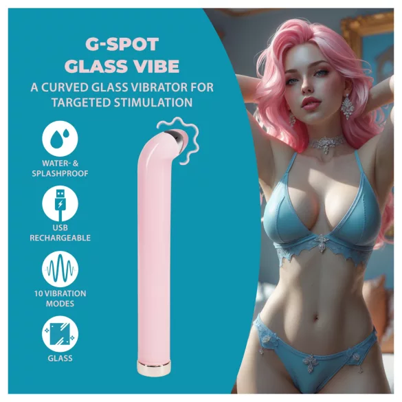 Loveline - G-Punkt Glasvibrator (rosa)