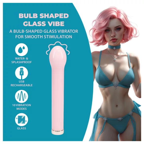 Loveline - Glasvibrator mit kugelförmigem Kopf (rosa)
