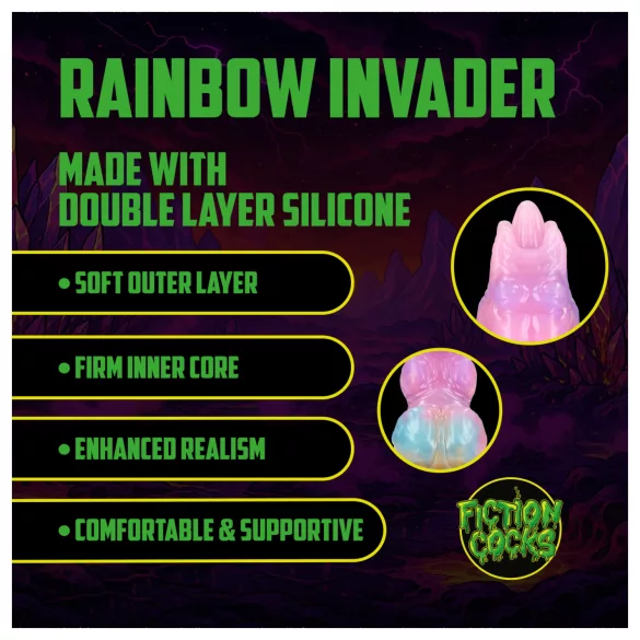 Autsch! Rainbow Invader - Silikon-Fantasiedildo (Regenbogen)