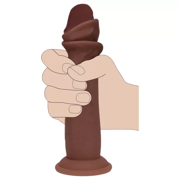 RealRock - realitätsnaher Dildo mit doppelter Dichte (braun) - 15,5 cm
