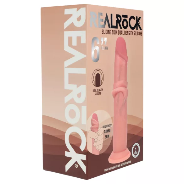 RealRock - realistisch wirkender Dildo mit doppelter Dichte (hautfarben) - 15,5 cm