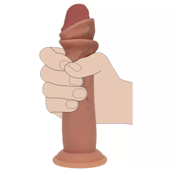 RealRock - Dildo mit doppelter Dichte, naturgetreu (sonnengebräunt) - 15,5 cm