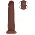 RealRock - naturgetreuer Dildo mit doppelter Dichte (braun) - 18,5 cm