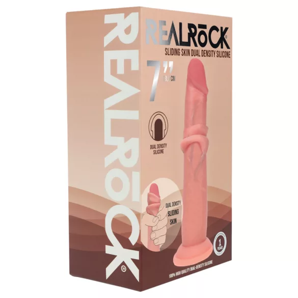 RealRock - realistisch wirkender Dildo mit doppelter Dichte (hautfarben) - 18,5 cm