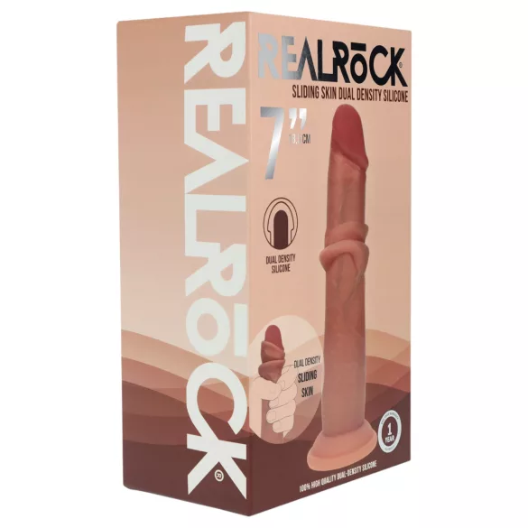 RealRock - realitätsnaher Dildo mit doppelter Dichte (gebräunt) - 18,5 cm
