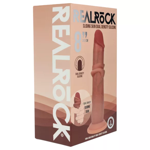 RealRock - naturgetreuer Dildo mit doppelter Dichte (gebräunt) - 20,5 cm