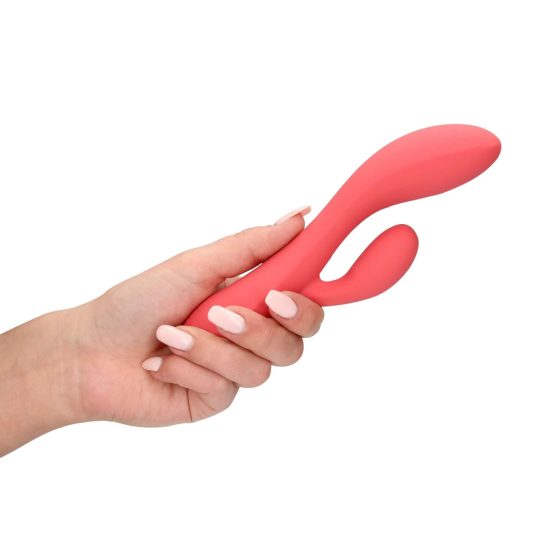 Loveline - akkubetriebener, wasserdichter Vibrator mit Klitorisstäbchen (rosa)