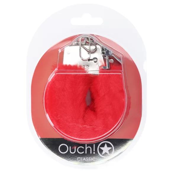 Ouch! - Plüsch-Handschellen (rot)