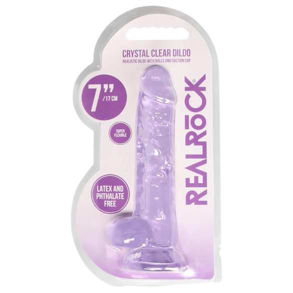 REALROCK - Transparenter naturgetreuer Dildo - Lila (17 cm)