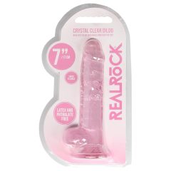 REALROCK - transparenter, realistischer Dildo - pink (17cm)