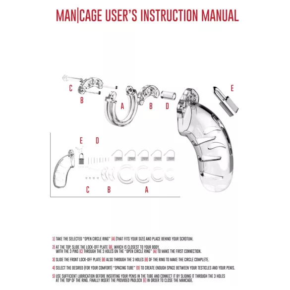 ManCage - Peniskäfig Modell 13 (transparent) - 6,5 cm