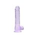REALROCK - realistischer transparenter Dildo - Lila (19cm)