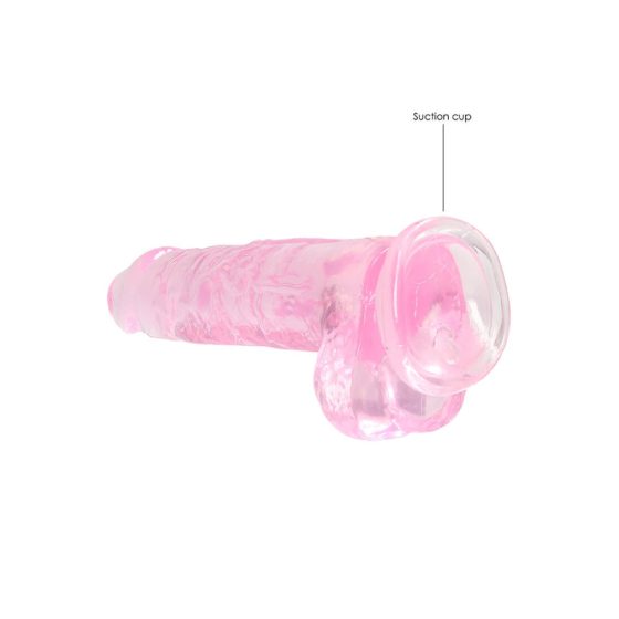 REALROCK - Transparenter realistischer Dildo - Pink (19cm)