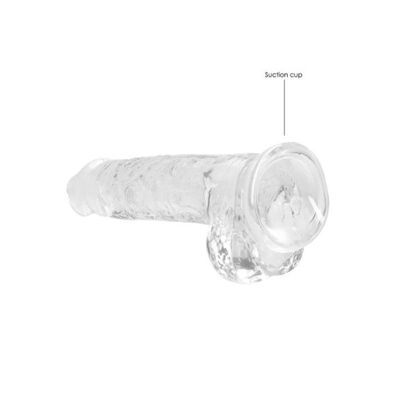 REALROCK - transparentes, lebensechtes Dildo - kristallklar (19cm)