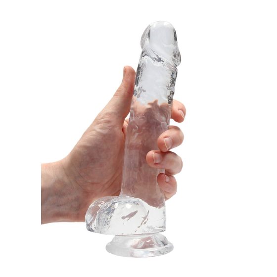 REALROCK - transparentes, lebensechtes Dildo - kristallklar (19cm)