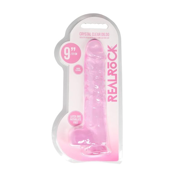 REALROCK - transparenter, lebensechter Dildo - Rosa (22 cm)